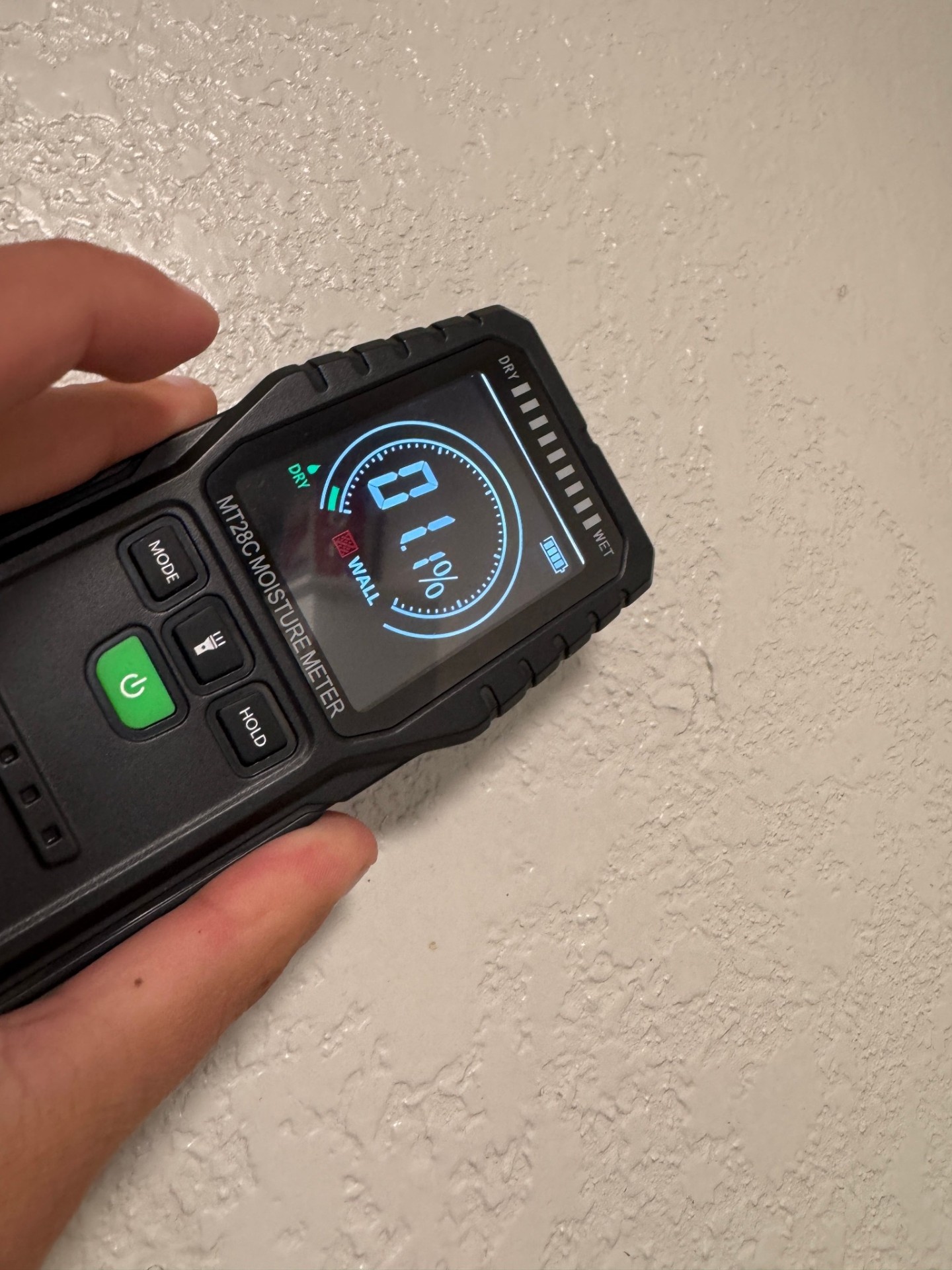 Wall Moisture Meter Reading